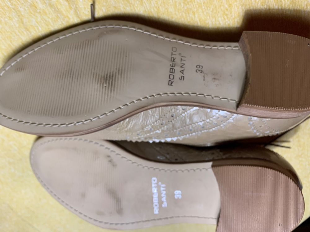 Roberto Santi Loafers Pelle laccata beige,tg39-nuovo (Neu (gemäss ...