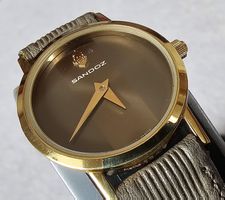 SANDOZ Swiss Made Vergoldet Elegante Damenuhr 25 mm
