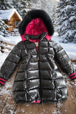 Schicke Winterjacke mit Kapuze, schwarz, Grösse 12 Top!