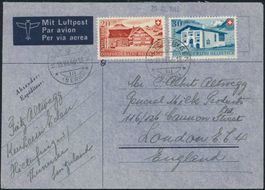 1946 - Pro Patria - Brief - BFr - nach GB - Hilterfingen BE