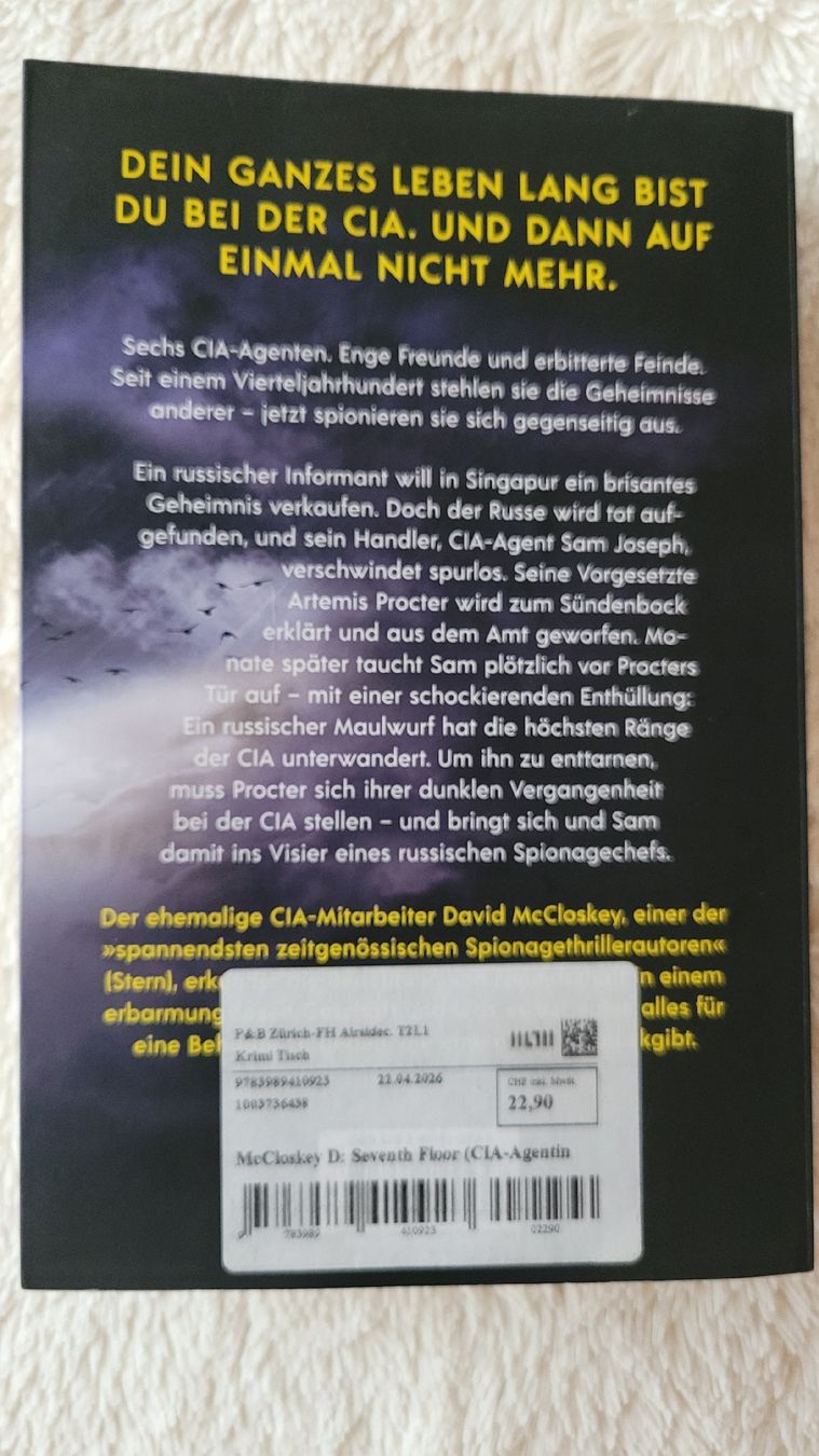 Libri: David McCloskey Seventh Floor Thriller Buch  – Usato da Horgenberg venduto da Klatschmohnmaria 1