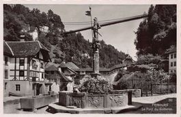 Fribourg, Fontaine Fidélité, Pont du Gotteron, datée 1940