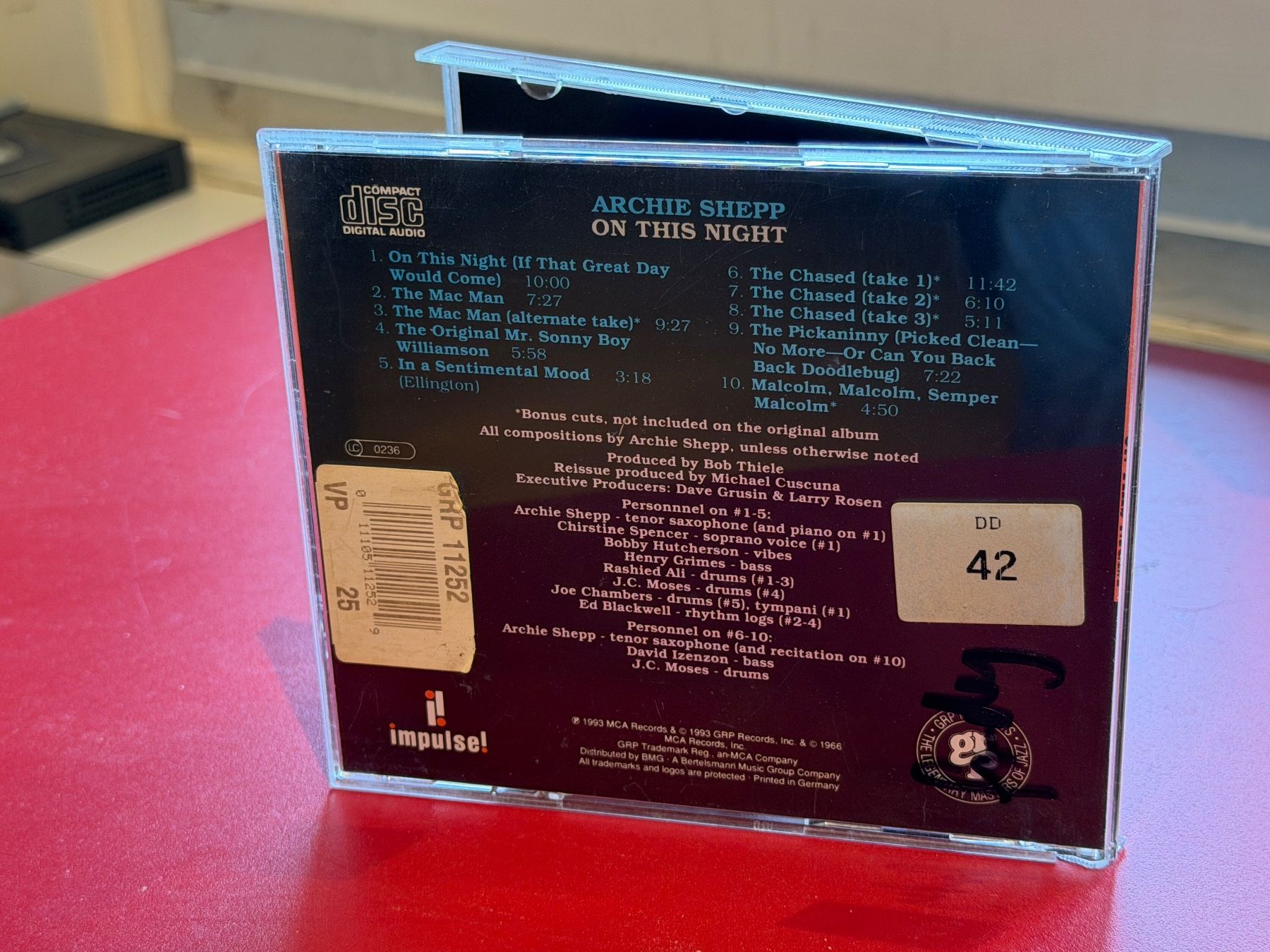 CDs: Archie Shepp - On This Night - KA01C – D'occasion à Küsnacht ZH par JazzRecords 1
