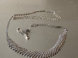Collier Strass Argenté Bijou de soirée Neuf