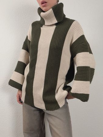 Cozy Striped Turtleneck Sweater 