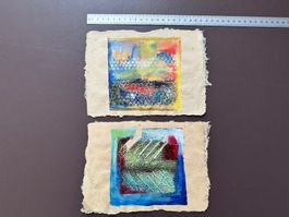 2 Bilder geschröpftes Papier