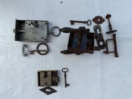 3 alte/antike Schlösser (mit Schlüssel, funktionstüchtig)