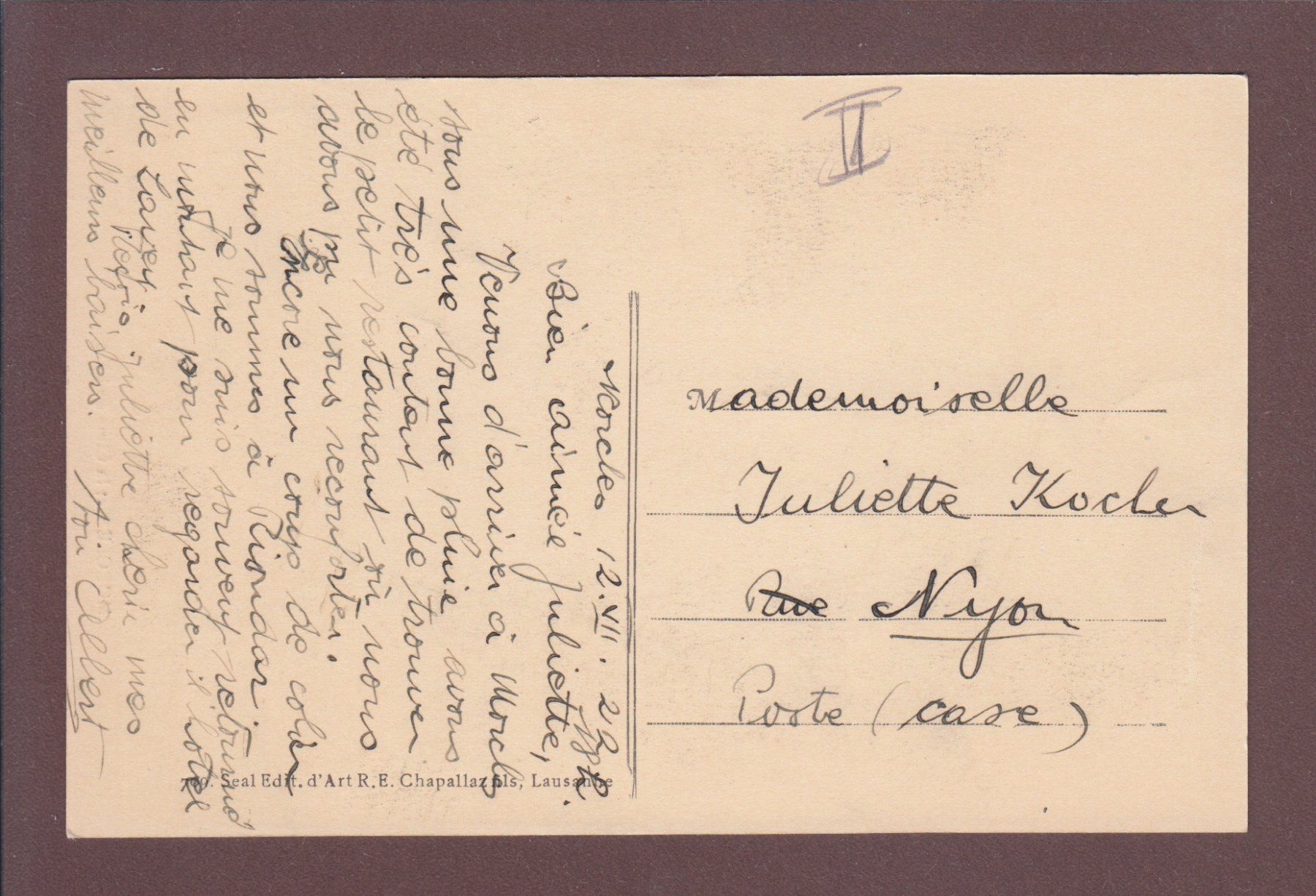 Ansichtskarten: MORCLES - Cime de l'est - 1922 // pli // – Gebraucht aus Pully von nicecards 1