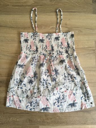S Oliver Träger Top Smock weiss mit Blumen blau rosa grau 42