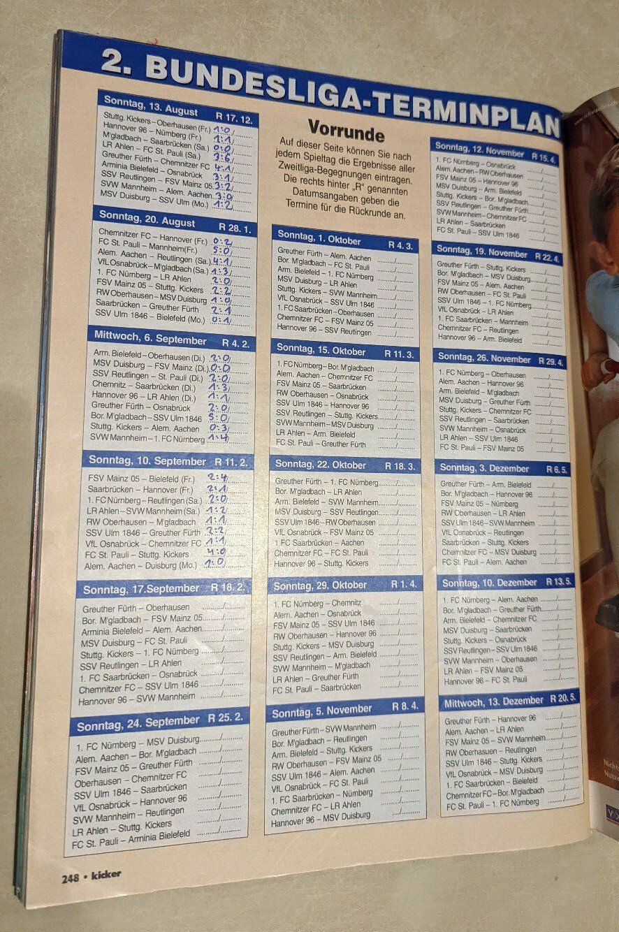 Riviste & Magazine: kicker Bundesliga Sonderheft 2000/2001 – Usato da Heerbrugg venduto da sve_p826 3