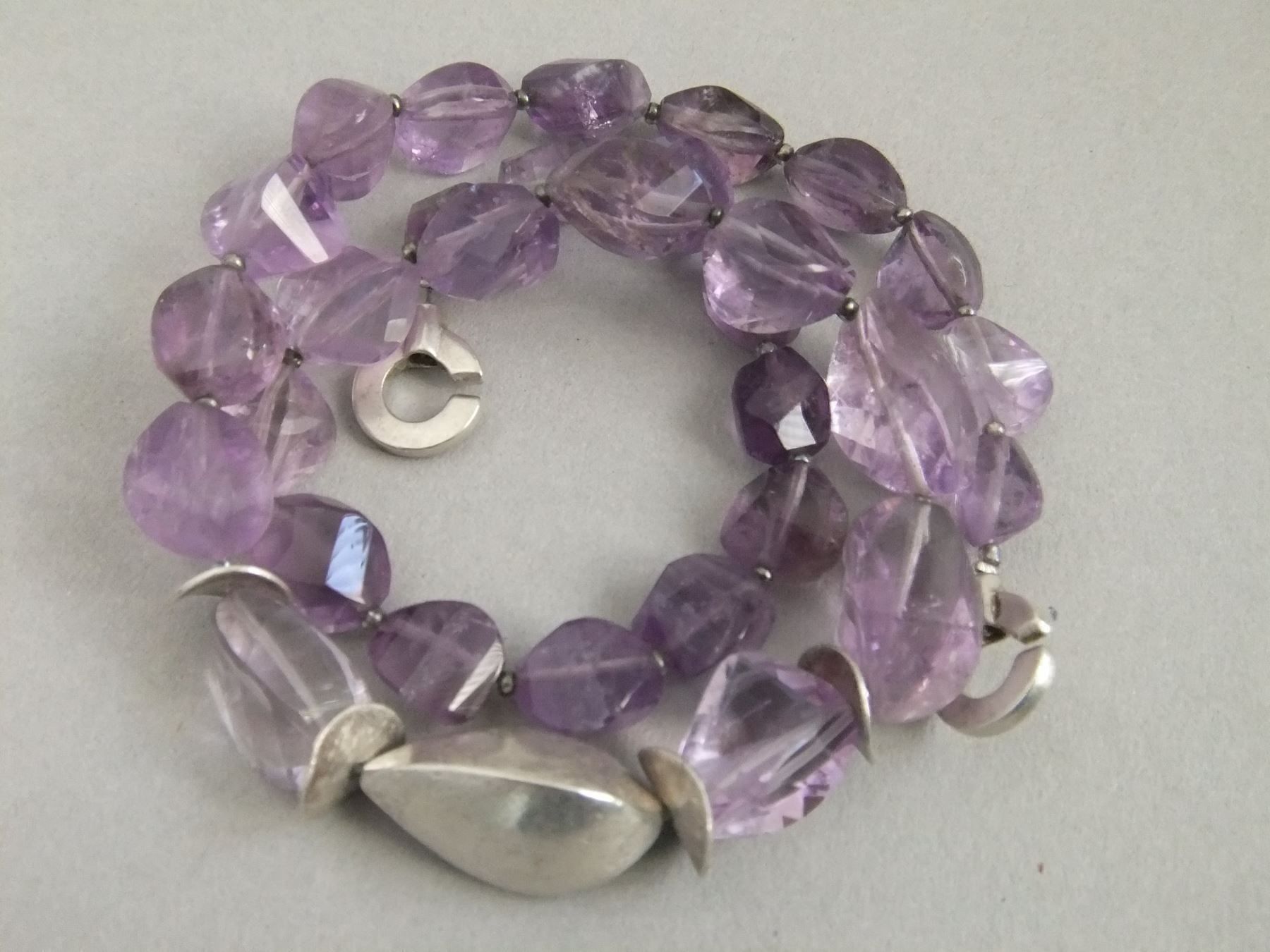 Catenine: Mineralien Amethyst Kette  / 925 Silber – Usato da Esslingen venduto da eintagammeer 1