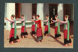 Thailand vintage Postkarte Attraktiver Tanz, gelaufen