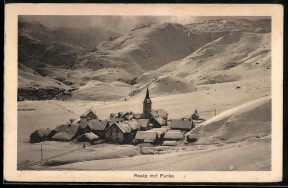 Ansichtskarten: AK Realp, Totale im Winterglanz – Gebraucht aus Berlin von bartko-reher