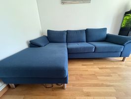 schönes & bequemes Ecksofa (blau, Stoff)  245x155cm