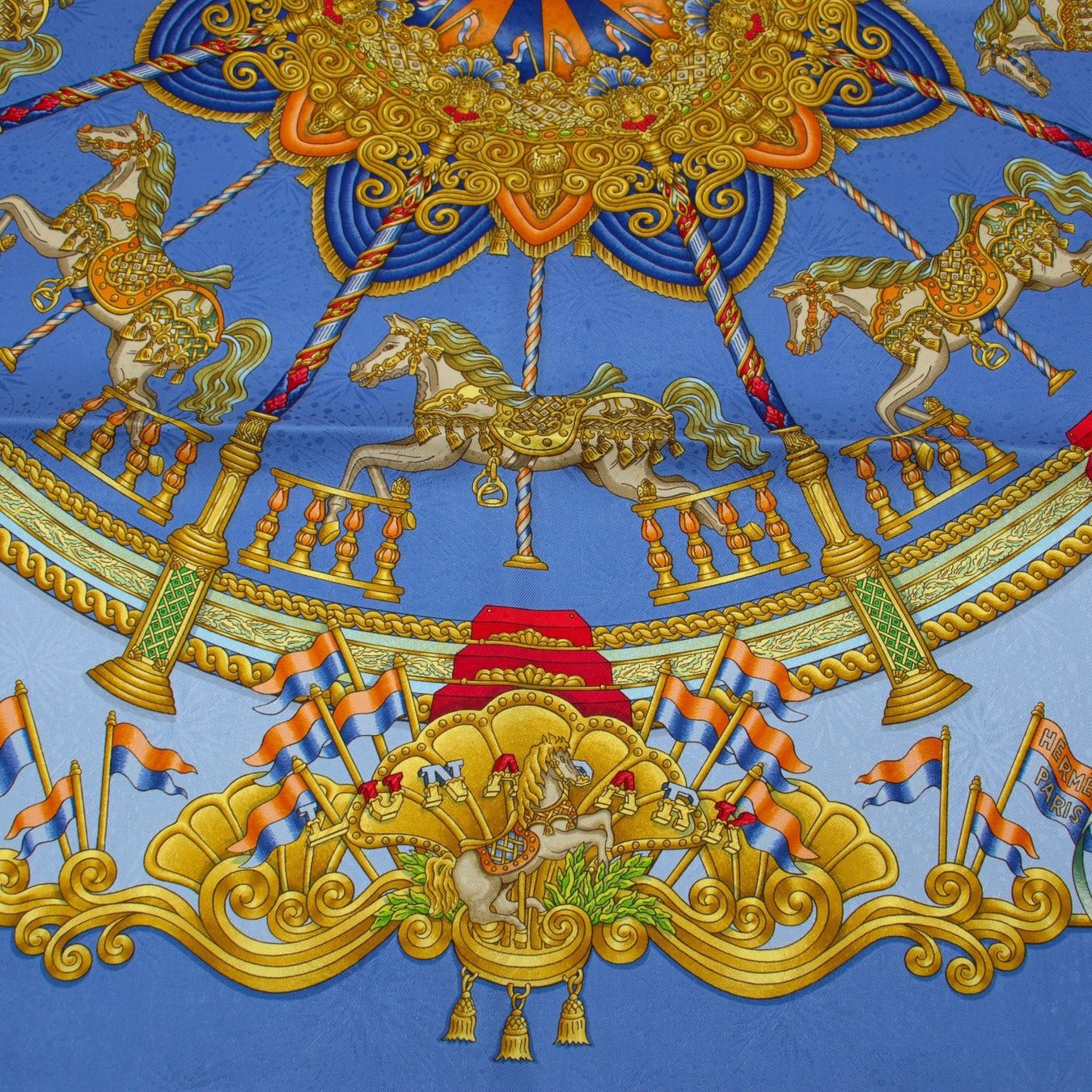 Hermès Foulard & Sciarpe: Hermès Carré "Lunapark" blau – Usato da Binningen venduto da Designerlabels 7