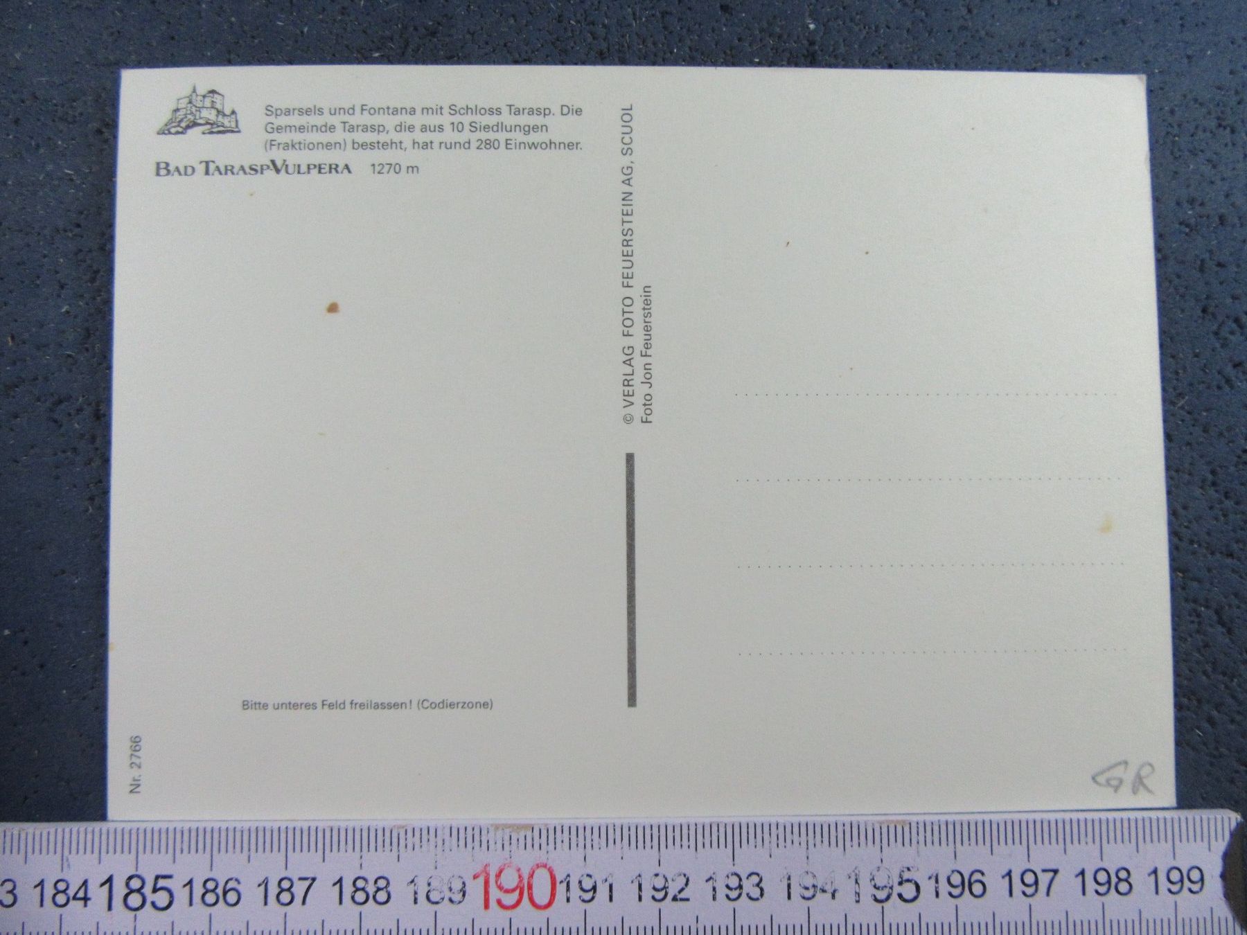 Cartoline postali: SPARSELS FONTANA SCHLOSS TARASP GR AK BAD TARASP-VULPERA – Usato da Ettingen venduto da Hausi4711 2