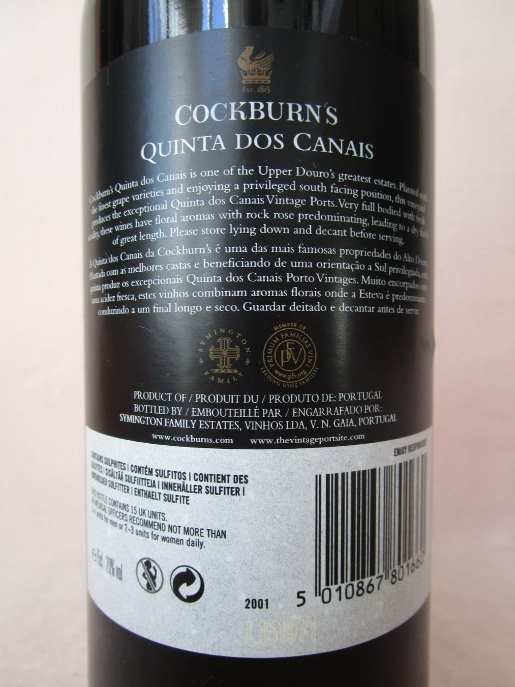 Vino: 2001 Quinta dos Canais Vintage Port – Nuovo (secondo la descrizione) da Eschenbach SG venduto da brocovin 5