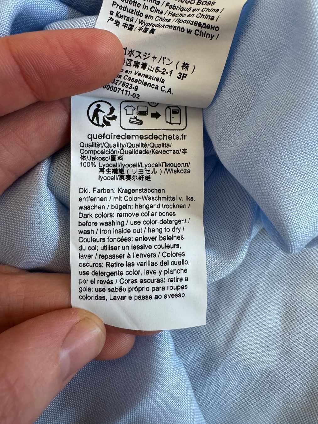 Hugo Boss Camicie: Boss Hemd langarm hellblau Sommerhemd Gr M Lyocell – Usato da Berg am Irchel venduto da Zweiti_Chance 2