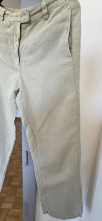 Pantalon en lin vert clair Zara S
