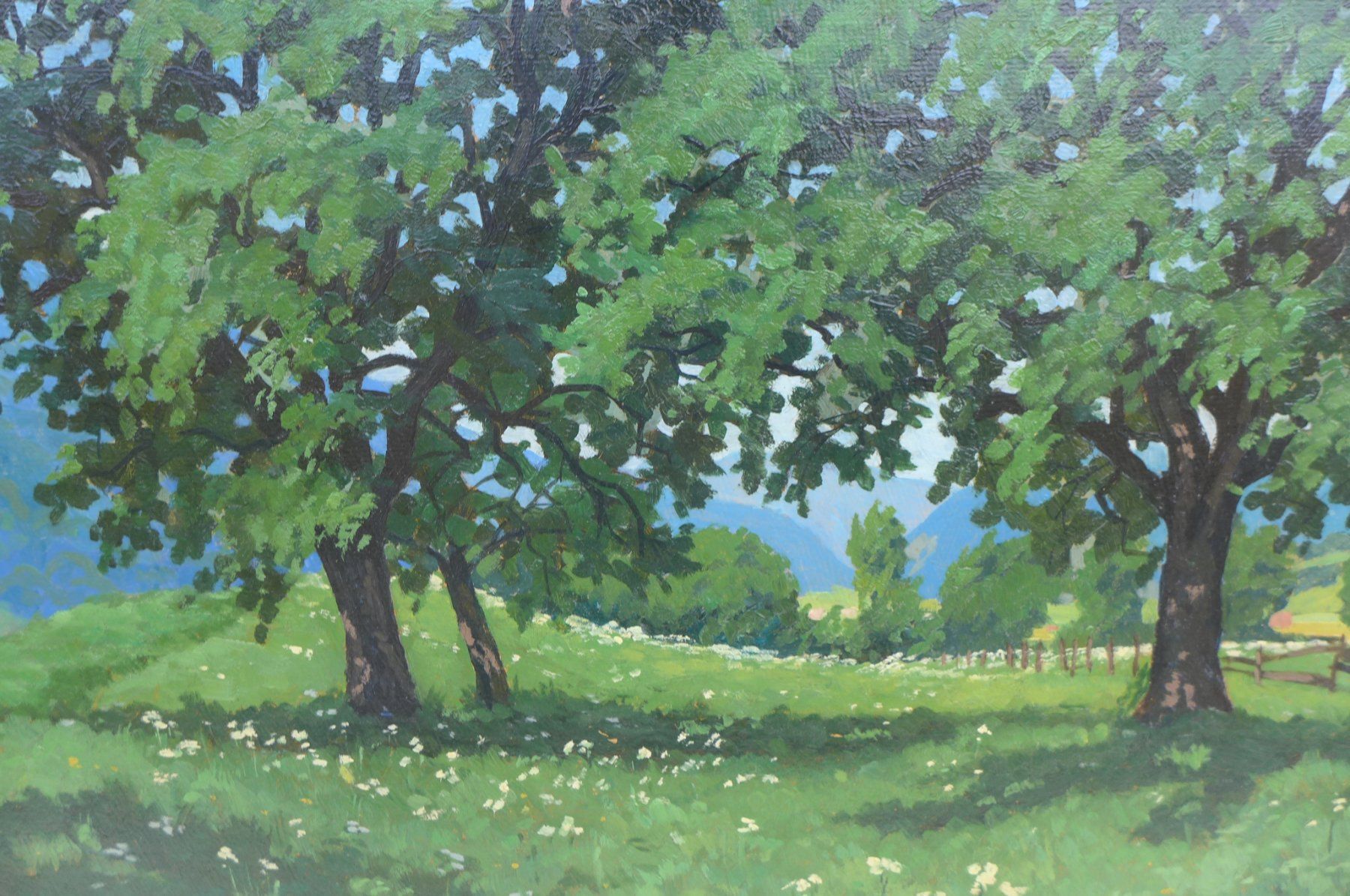 Dipinti: Gemälde Bild E. Kohlund Sommerliche Landschaft mit Bäumen – Usato da Bern venduto da ToysPlusVintage 5