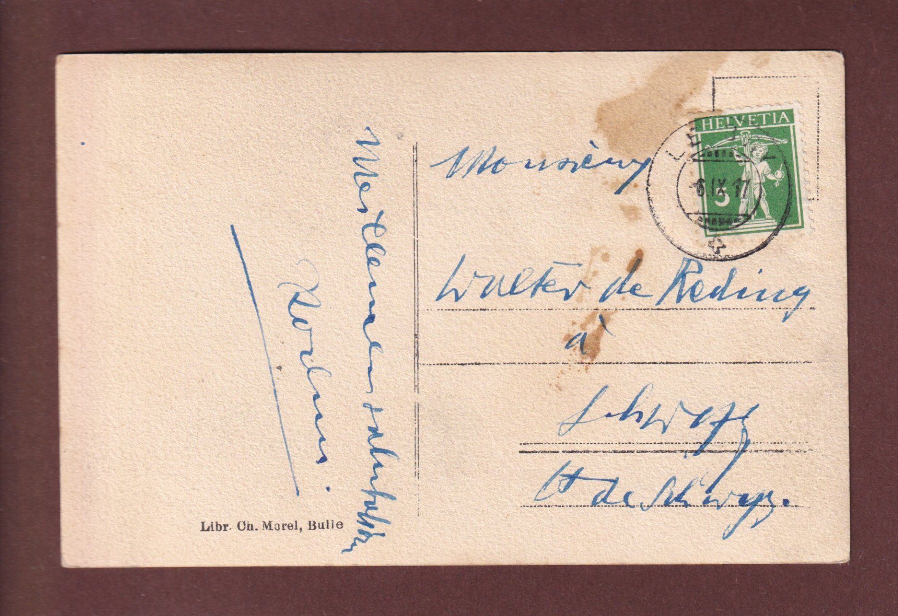 Cartes postales: BAINS DE MONTBARRY - Vaches - 1917 – D'occasion à Pully par nicecards-shop 1