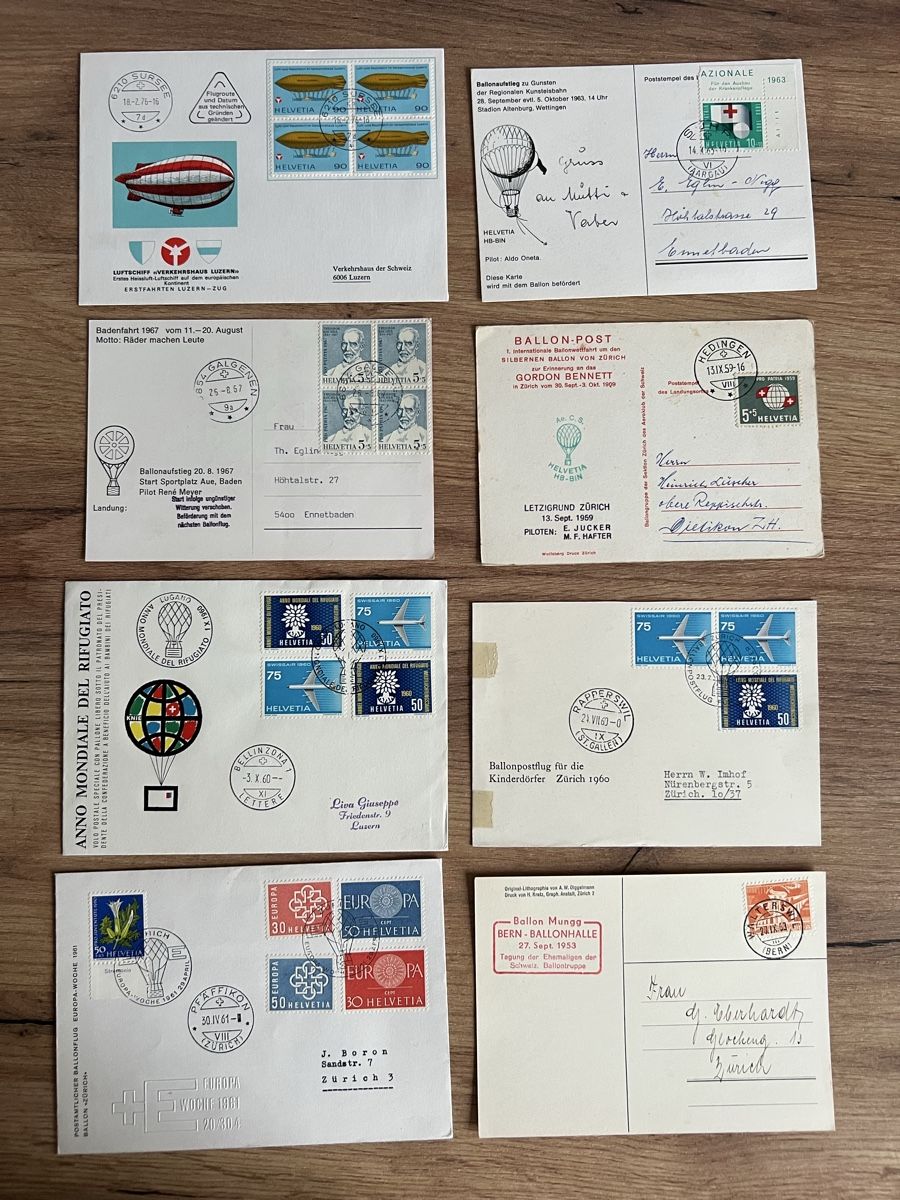 Alle Briefmarken: 26Stk. schöne Schweizer Ballon-Luftpost Belege – Gebraucht aus Braunau von Desil2511 3