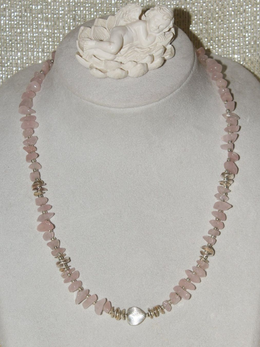 Catenine: Halbedelsteinkette Rosenquarz – Nuovo e nell'imballaggio originale da Kriens venduto da Wolly85 1