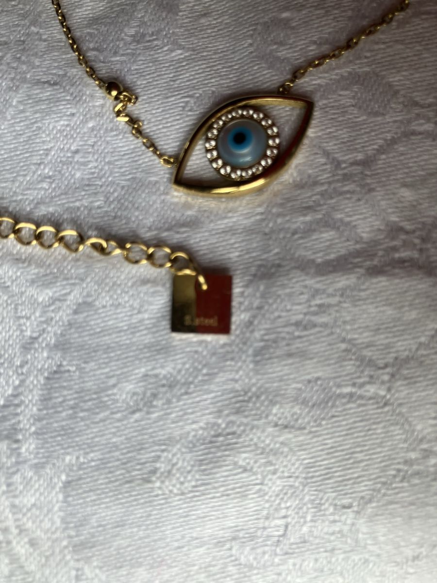 Catenine: Stahlkette goldfarben mit Auge – Usato da Bassersdorf venduto da groovygremlin 2