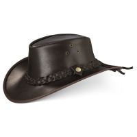 BLACK FOREST FOX TEXAS Cowboy Leder Hut Horse Brown Gr. M