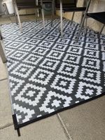 Balkonteppich Outdoor Teppich Geometrisch Schwarz Weiss 200x