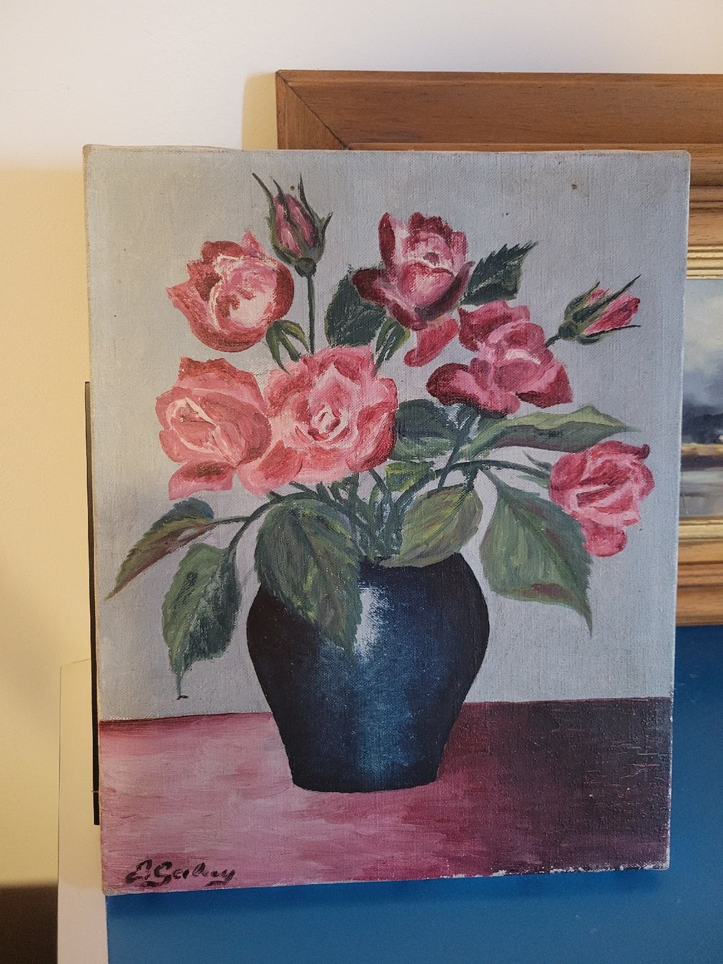 Dipinti: Tableau  'Roses' ,  huile sur toile – Usato da Bernex venduto da Dariafr