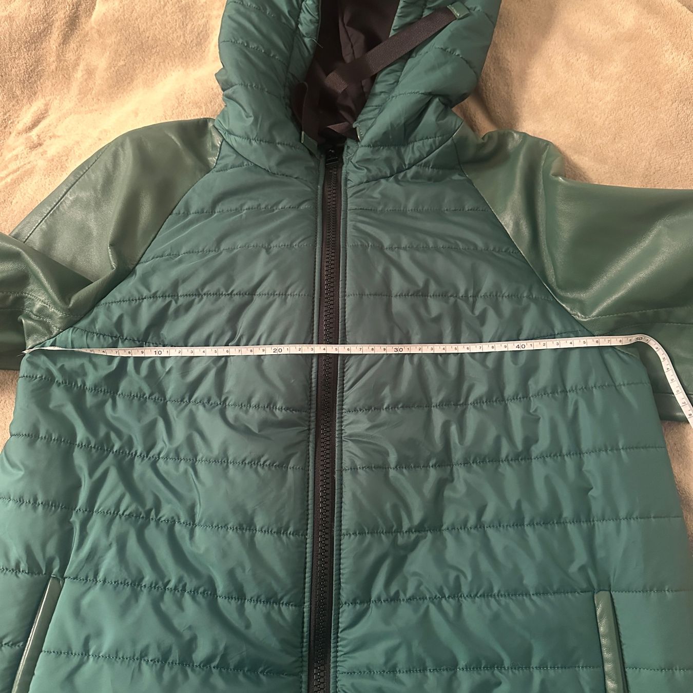 Mäntel: AUTUMN JACKET GREEN LEATHER BACK & SLEEVES L – Neu (gemäss Beschreibung) aus Zofingen von JumpInVintage 7