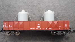 Hochbordwagen der DB mit 2 Kesselbehältern von Fleischmann