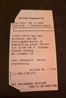 Mitfahrtageskarte bis 05.10.27, unterwegs mit GA-Inhaber:in