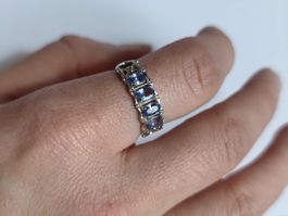 Tansanit Ring 925 Silber Grösse verstellb