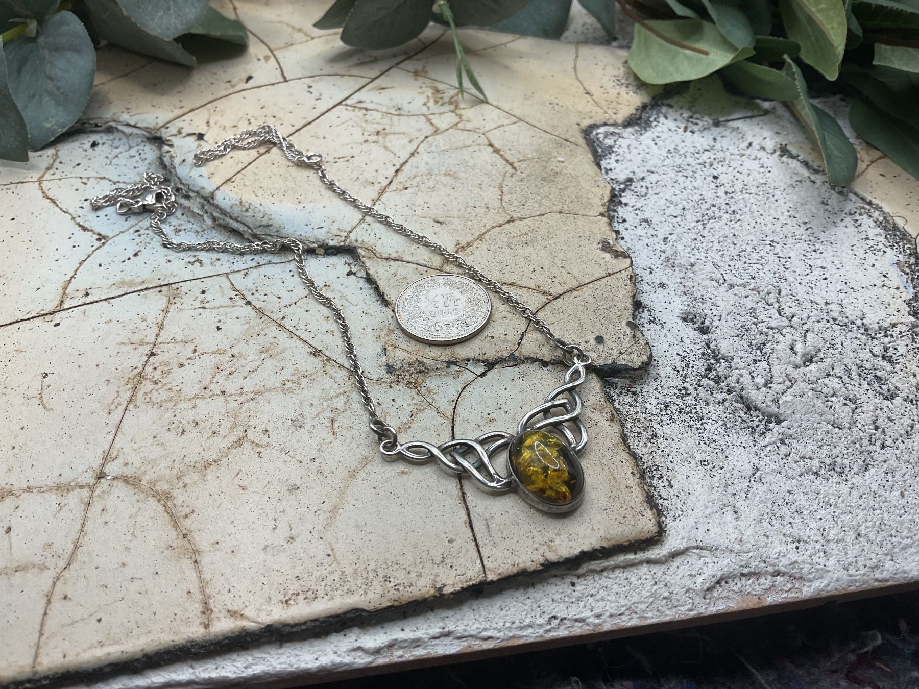 Ketten: Vintage Collier, Sterlingsilber mit Bernstein – Gebraucht aus luzern von Alpendorf1 4