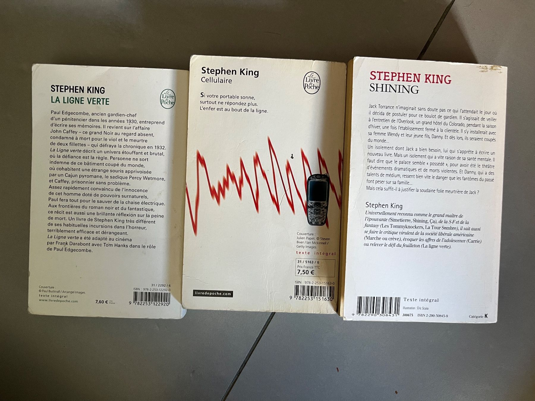 Libri: Stephen King | Cellulaire, La Ligne Verte, Shining – Usato da Sierre venduto da black.box 1