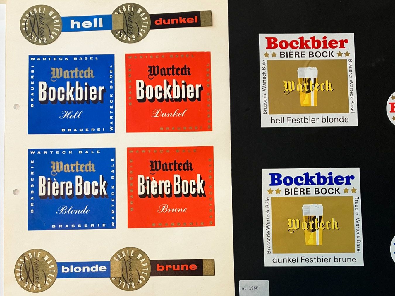 Sticker: diverse Etiketten Warteck Bockbier etc. Basel – Usato da Basel venduto da djwwpp 1