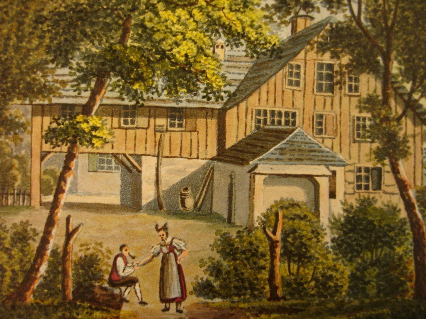 Incisioni: WEISSBAD, BAUERNHAUS, AQUATINTA – Usato da Grüningen venduto da Kartensammler 2