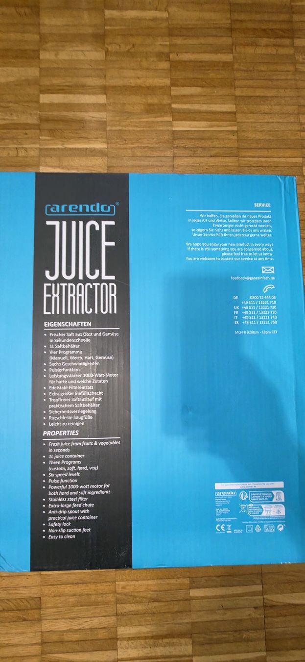 Elettrodomestici da cucina: JUICE EXTRACTOR  – Nuovo e nell'imballaggio originale da Oberglatt ZH venduto da mirovalenta 2