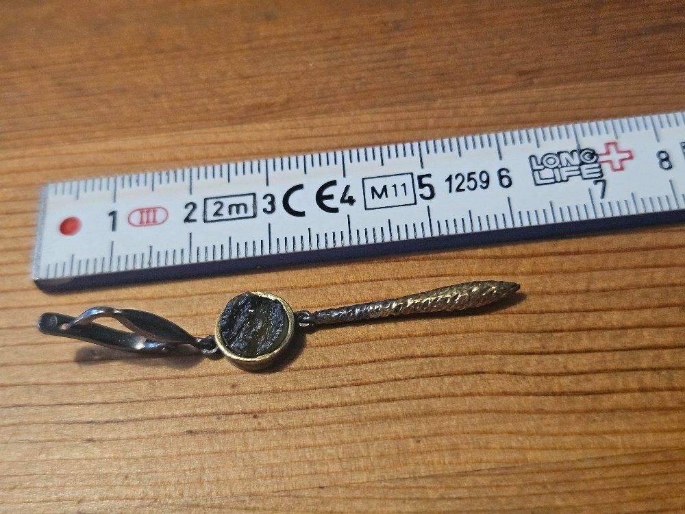 Ohrringe & -stecker: Moldavit Ohringe Silber vergoldet Tschechien – Neu (gemäss Beschreibung) aus Sargans von Chicco051 1