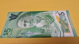 Seltene Barbados 5 Dollar Note - Sammlerstück - 2022