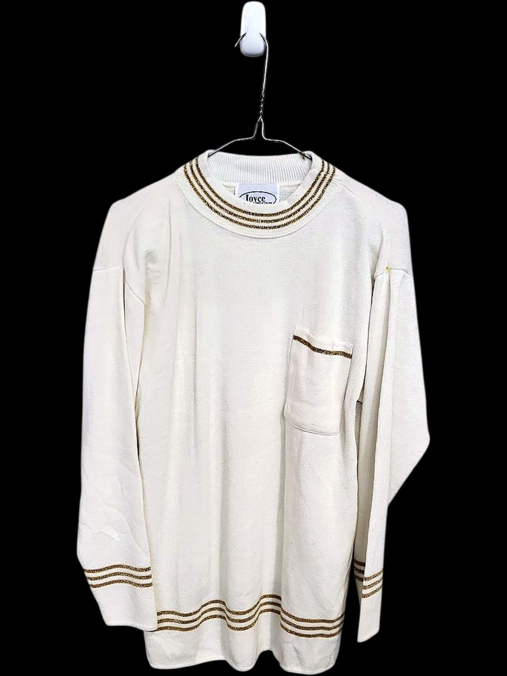 Pullover & Sweatshirts: Joyce Weißer Pullover mit Goldbesatz - Hergestellt in den – Gebraucht aus Zug von vinokilo 1