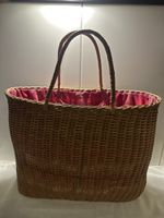 Sommer Strandkorb Tasche Flechtkorb Vintage Retro 60er/70er