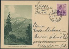 FL - Ganzsache - 1943/44 - Bildpostkarte - Malbun - Vaduz