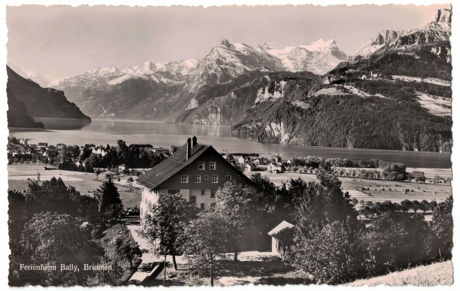 Cartoline postali: Brunnen, Ferienheim Bally, um 1940 – Usato da Frauenfeld venduto da POML