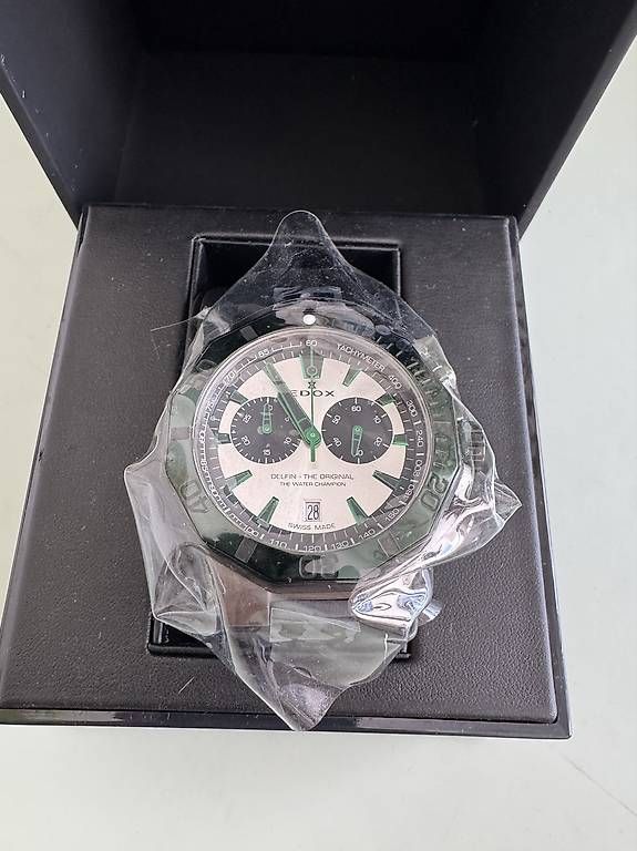 Orologi: Edox Delfin Chronograph 10112 37GN VCA ANV – Nuovo e nell'imballaggio originale da Biel/Bienne venduto da Popocrapo 1