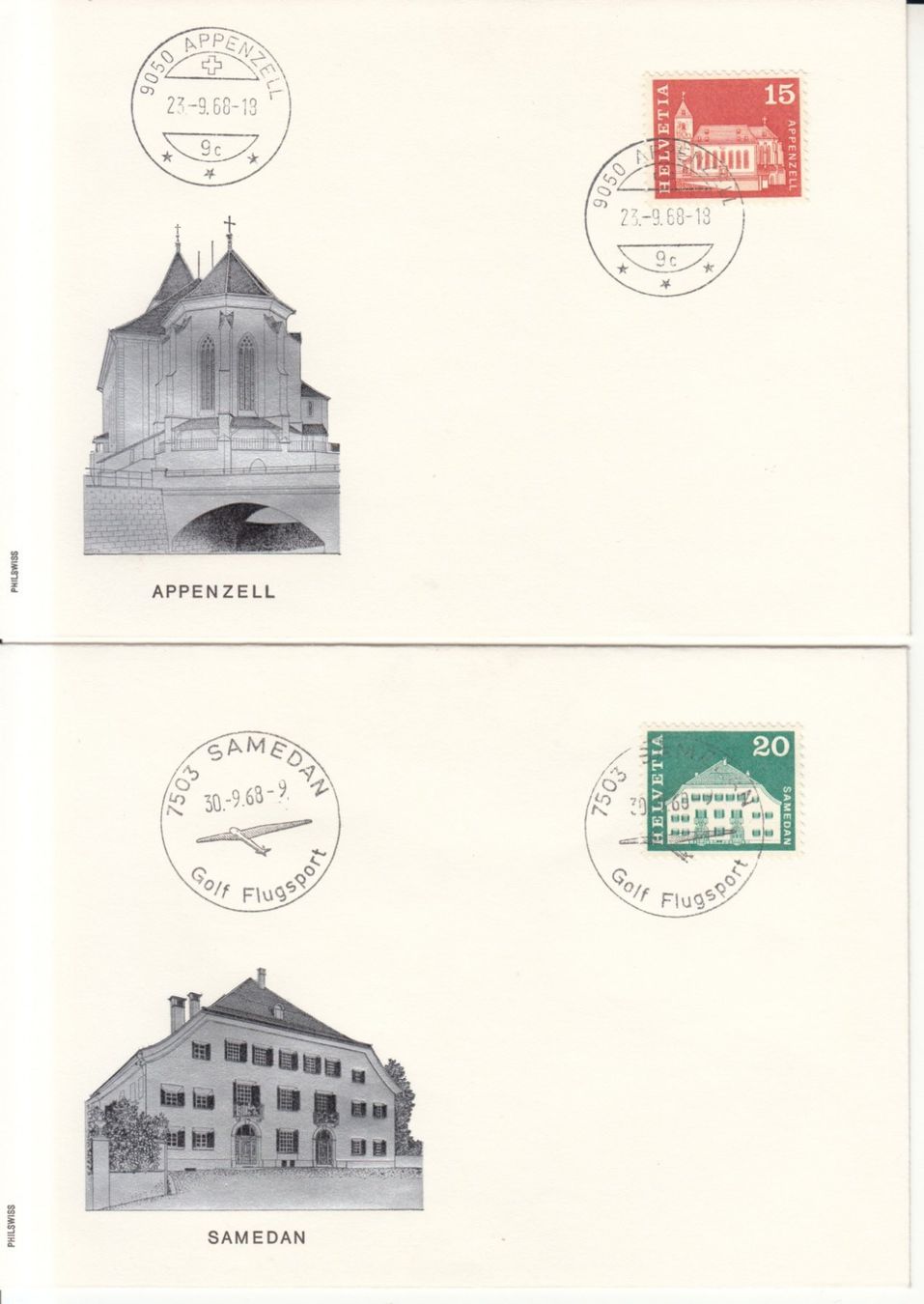 Tutti i francobolli: SBK 412 - 415 mit Ortsstempel Philswiss – Usato da Bürglen TG venduto da StampGraf 2