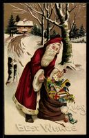 Weihnachtsmann mit Sack voller Geschenke