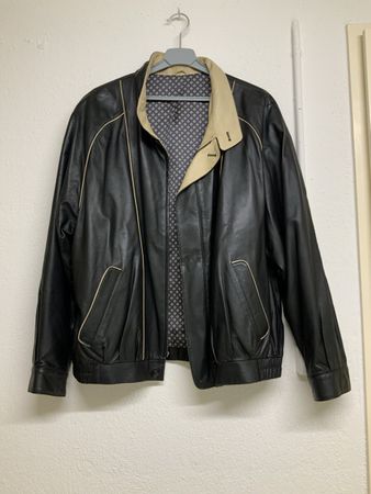 Herren Lederjacke schwarz Grösse 48 sehr guter Zustand
